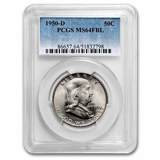 1950-D Franklin Half Dollar MS-64 PCGS (FBL) 1950-D Franklin Half Dollar MS-64 PCGS (FBL)